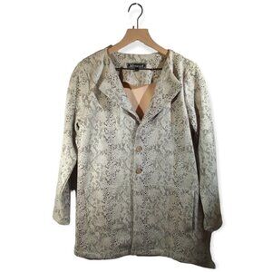 LORAMENDI Faux Snakeskin Long Duster Jacket Size Small